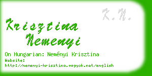 krisztina nemenyi business card