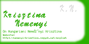 krisztina nemenyi business card